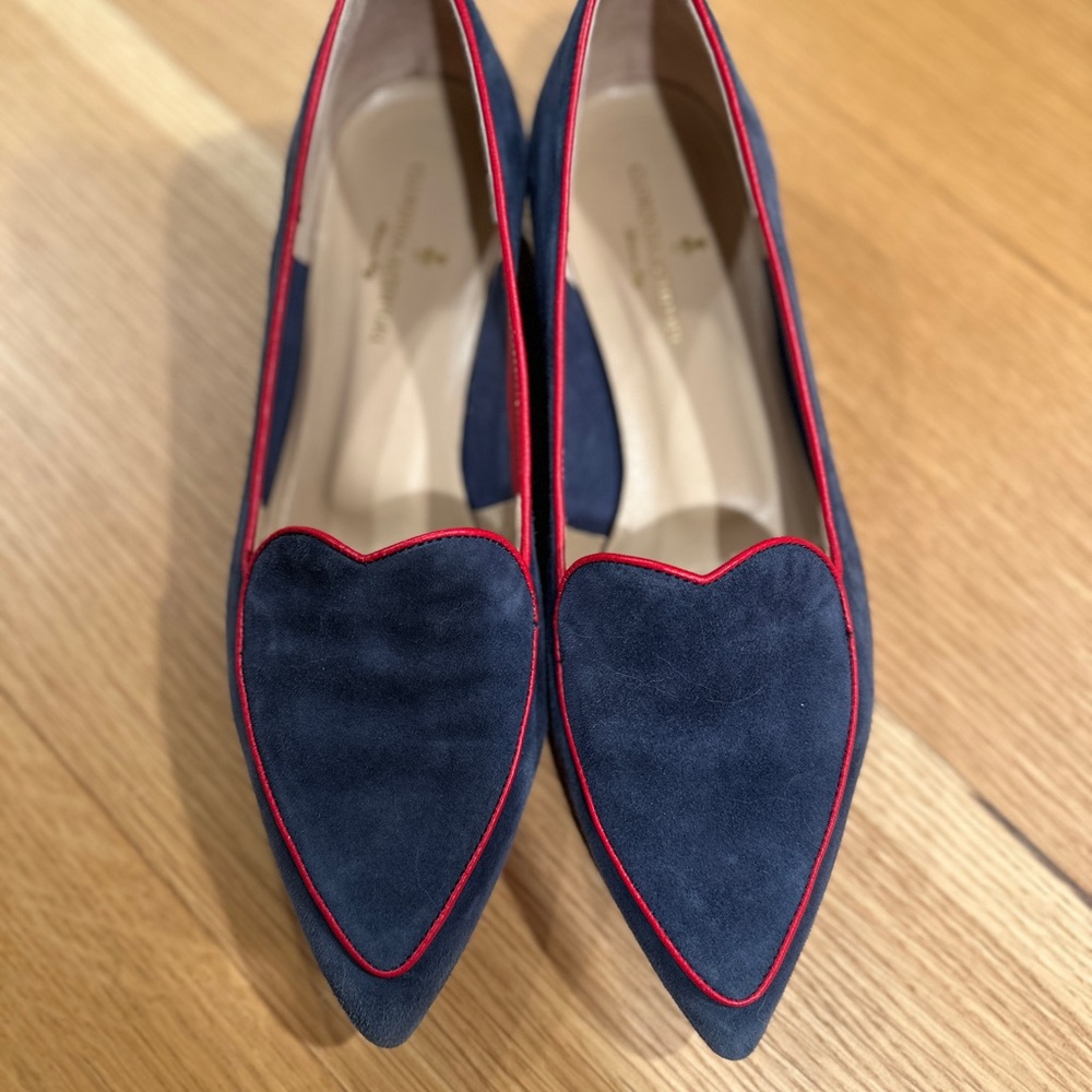 Clorinda Antinori Amorosa blue suede flat size 38 / 8